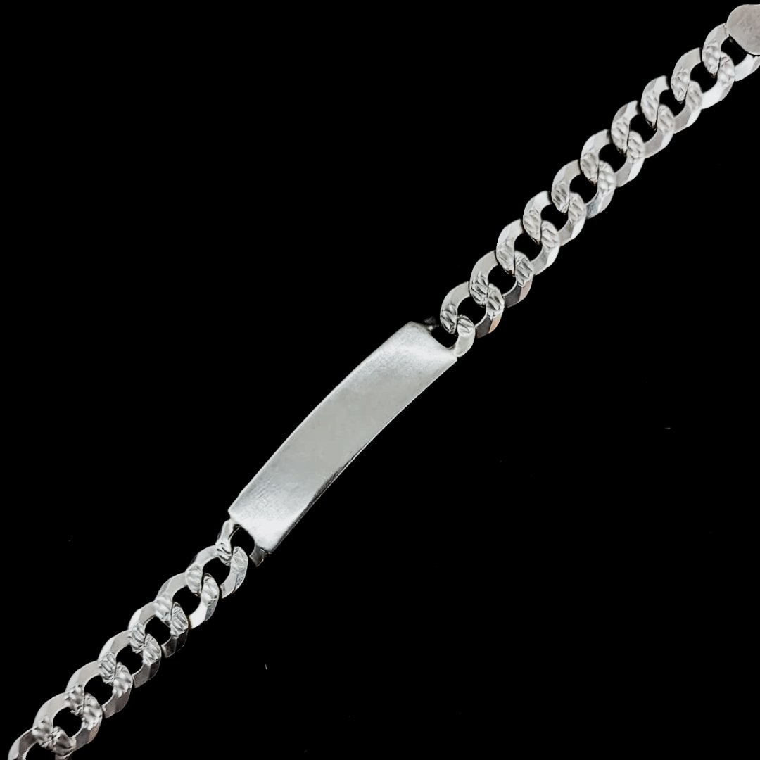 PULSERA ESTILO CUBANA DIAMANTADA CON PLAQUITA